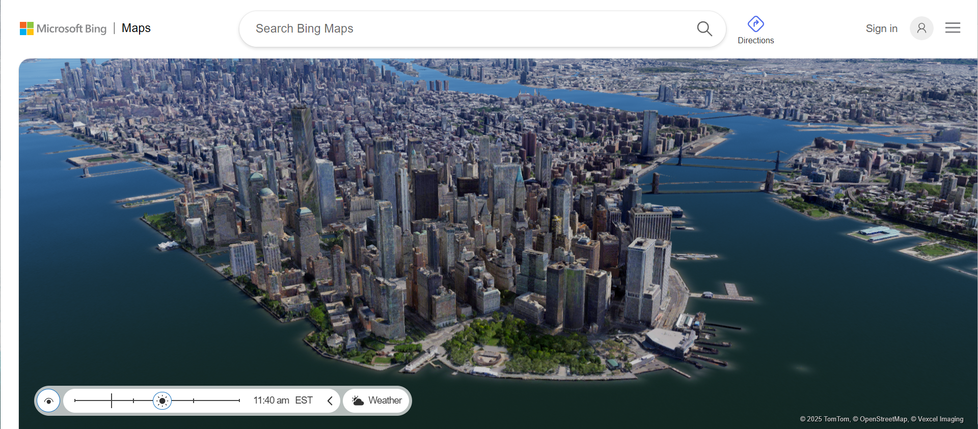 Bing Maps Driving Directions Route