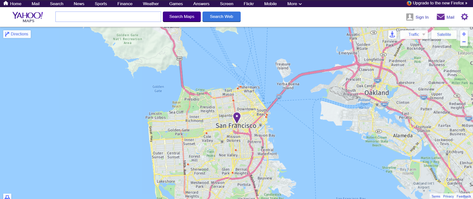 Yahoo Maps Interface